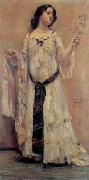 Lovis Corinth Portrait of Charlotte Berend-Corinth in a white dress Germany oil painting artist